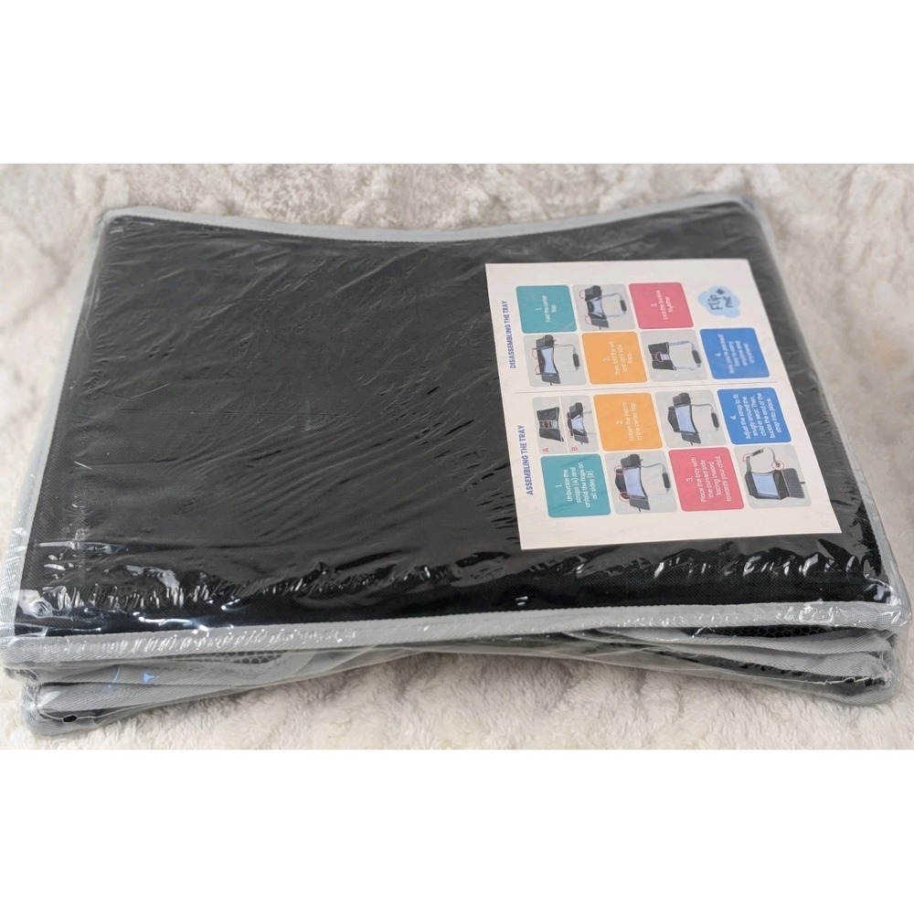 PILLANI Kids Travel Tray for Car - Car Seat Tray for Kids Travel Road Trip Black